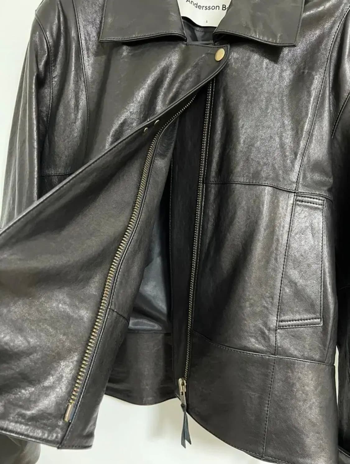 앤더슨벨 올드 스트릿 레더자켓 블랙S(2020F/W) 상품이미지5