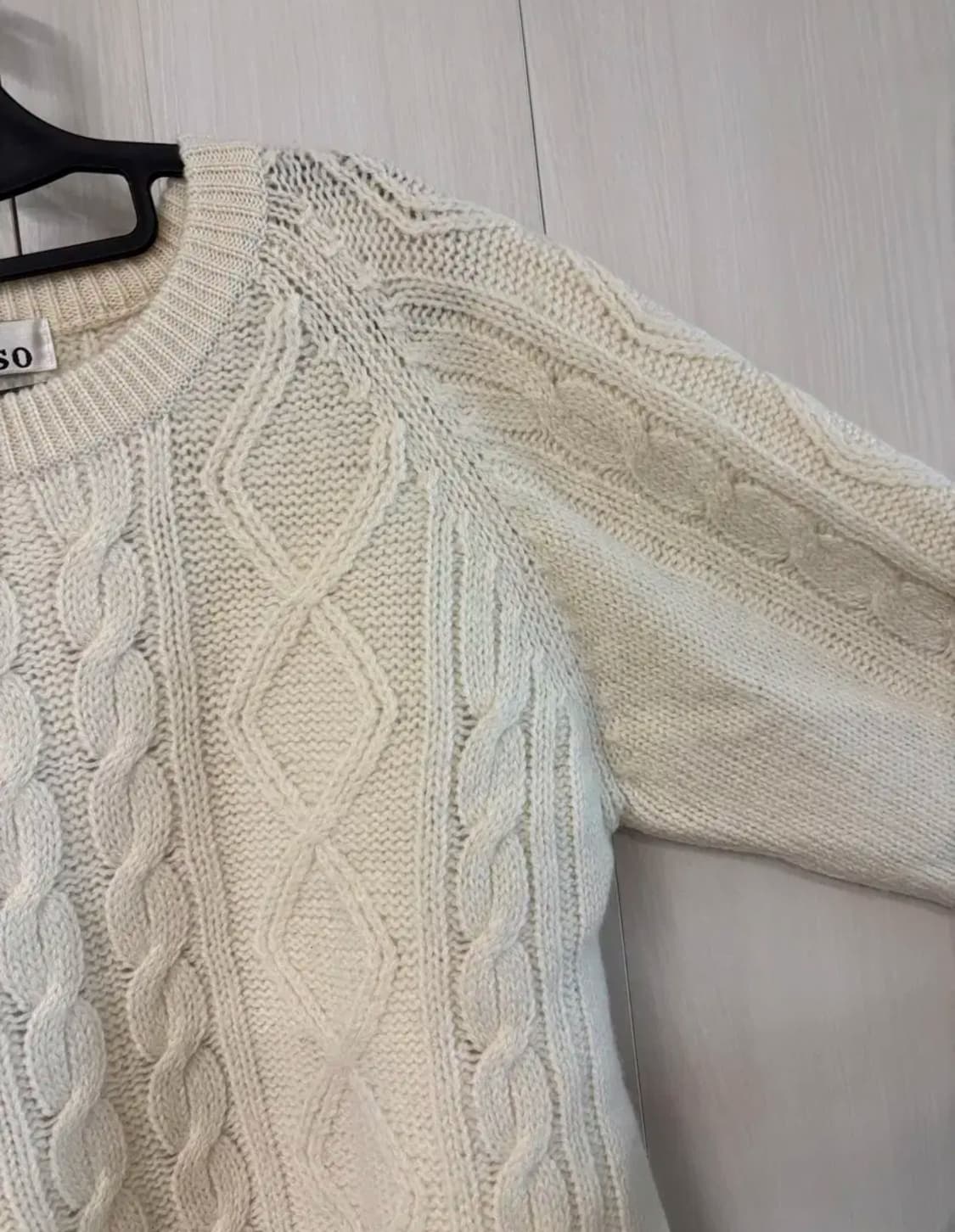 빈티지니트 아란니트  피셔맨니트 흰순이 아이보리 케이블 상품이미지4