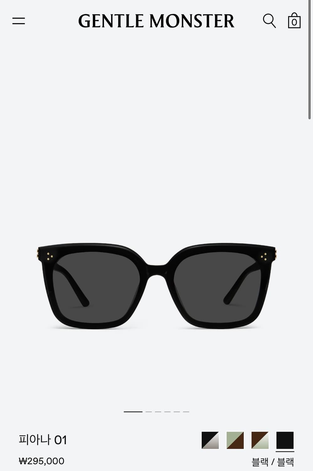 [새상품급] 젠틀몬스터 피아나 01 블랙 선글라스 상품이미지1