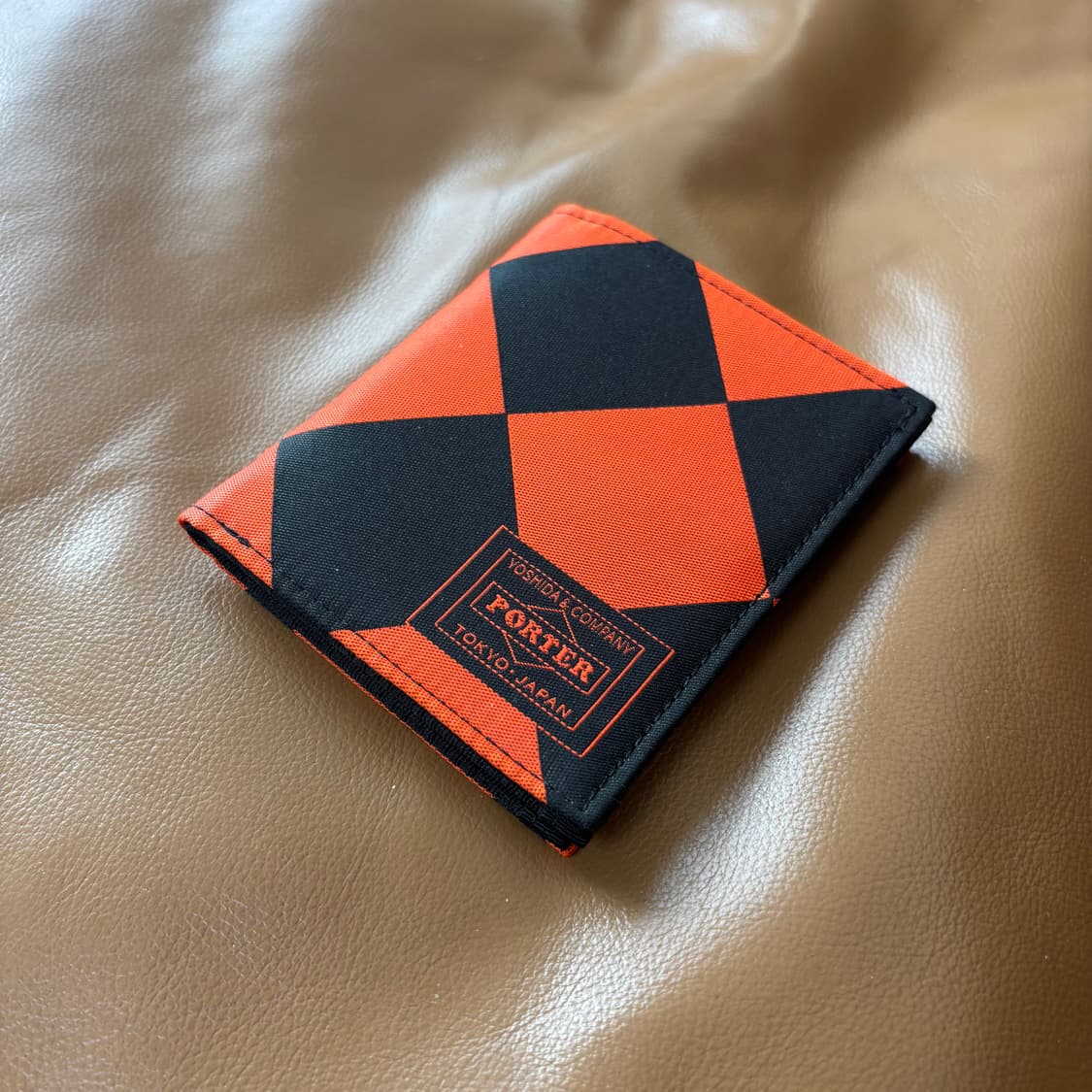 PORTER 포터 월렛 지갑 아가일 오렌지 블랙 상품이미지1