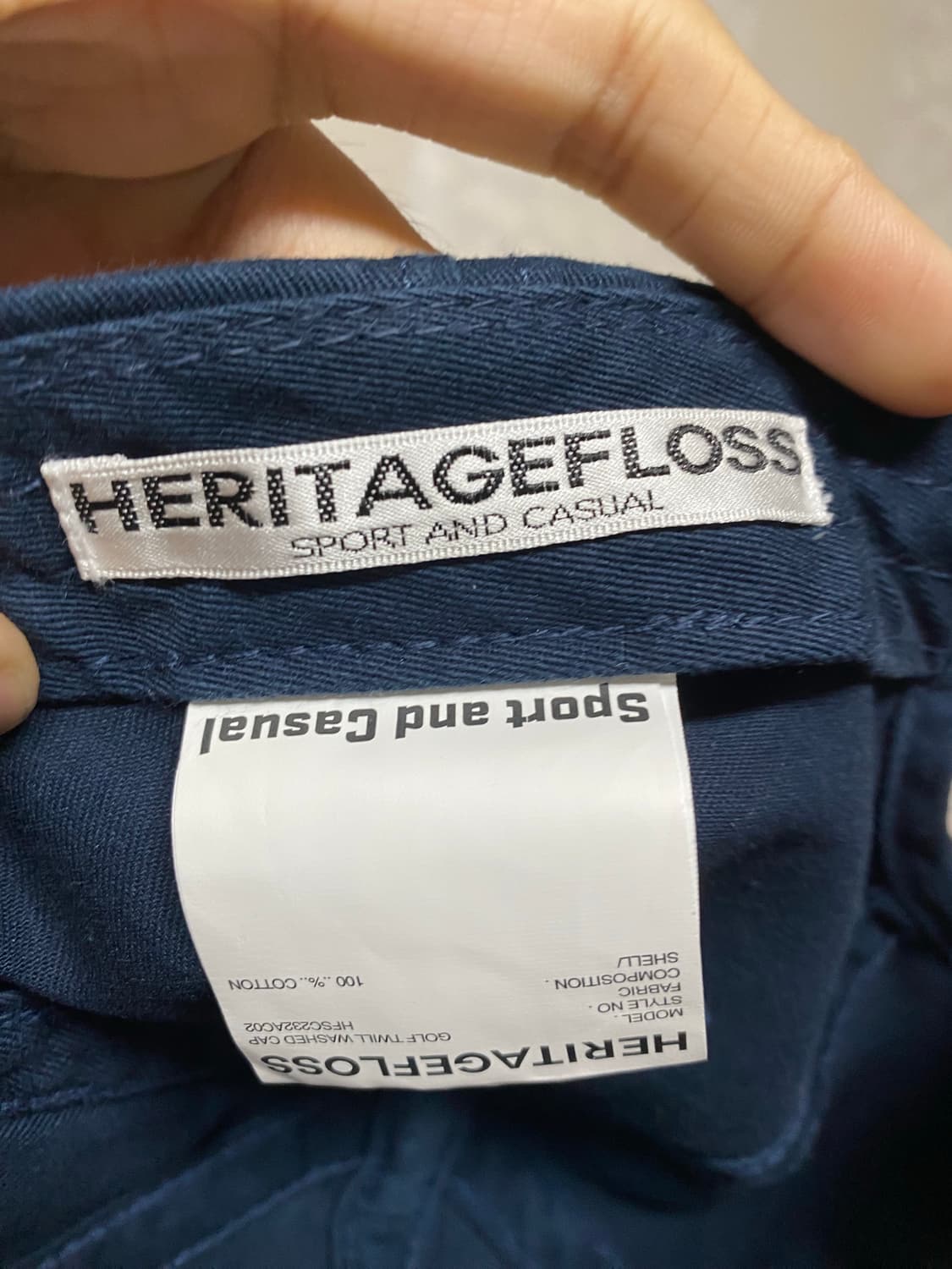 헤리티지플로스 시그니처 로고 볼캡 네이비 os 상품이미지4