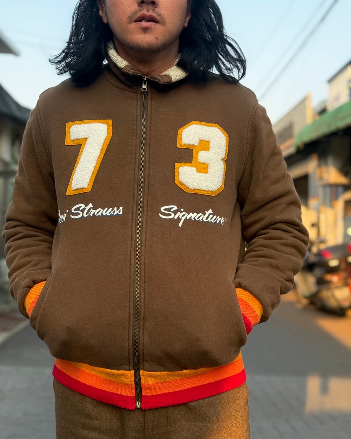 00‘s 리바이스 시그니처 넘버링 셰르파 라인 집업 자켓 L 상품이미지8