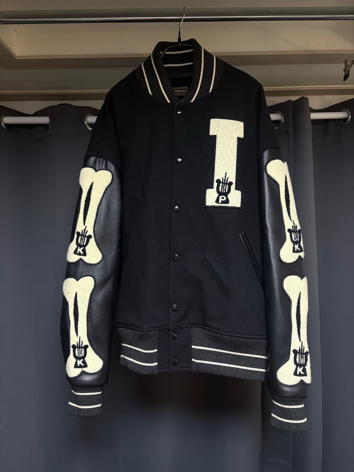 캐피탈 울 아이파이브 바시티 자켓 블랙 3 사이즈 최상급 상태 상품이미지3