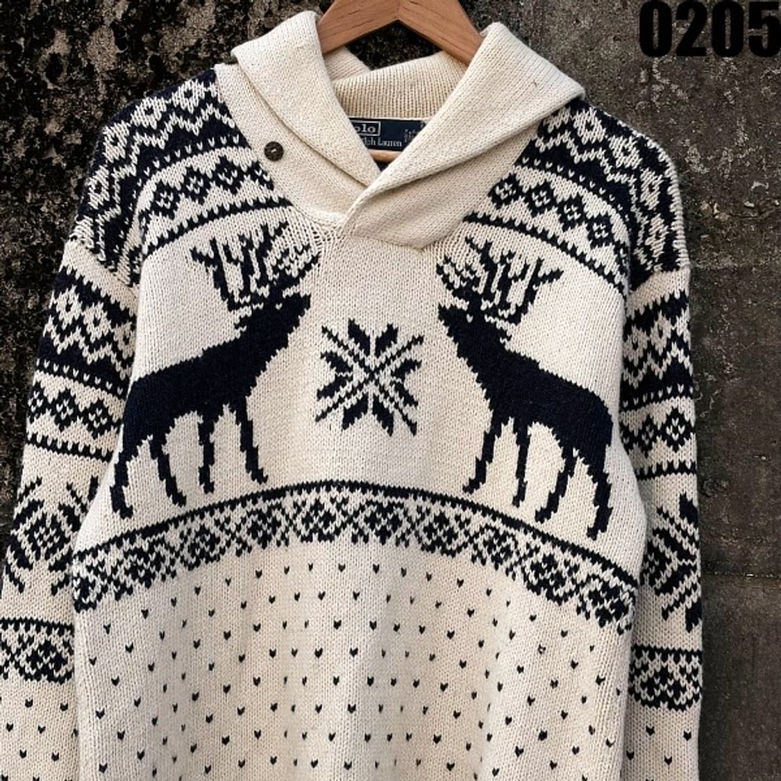폴로 랄프로렌 노르딕 사슴 숄카라 니트 스웨터 M 0205  상품이미지2