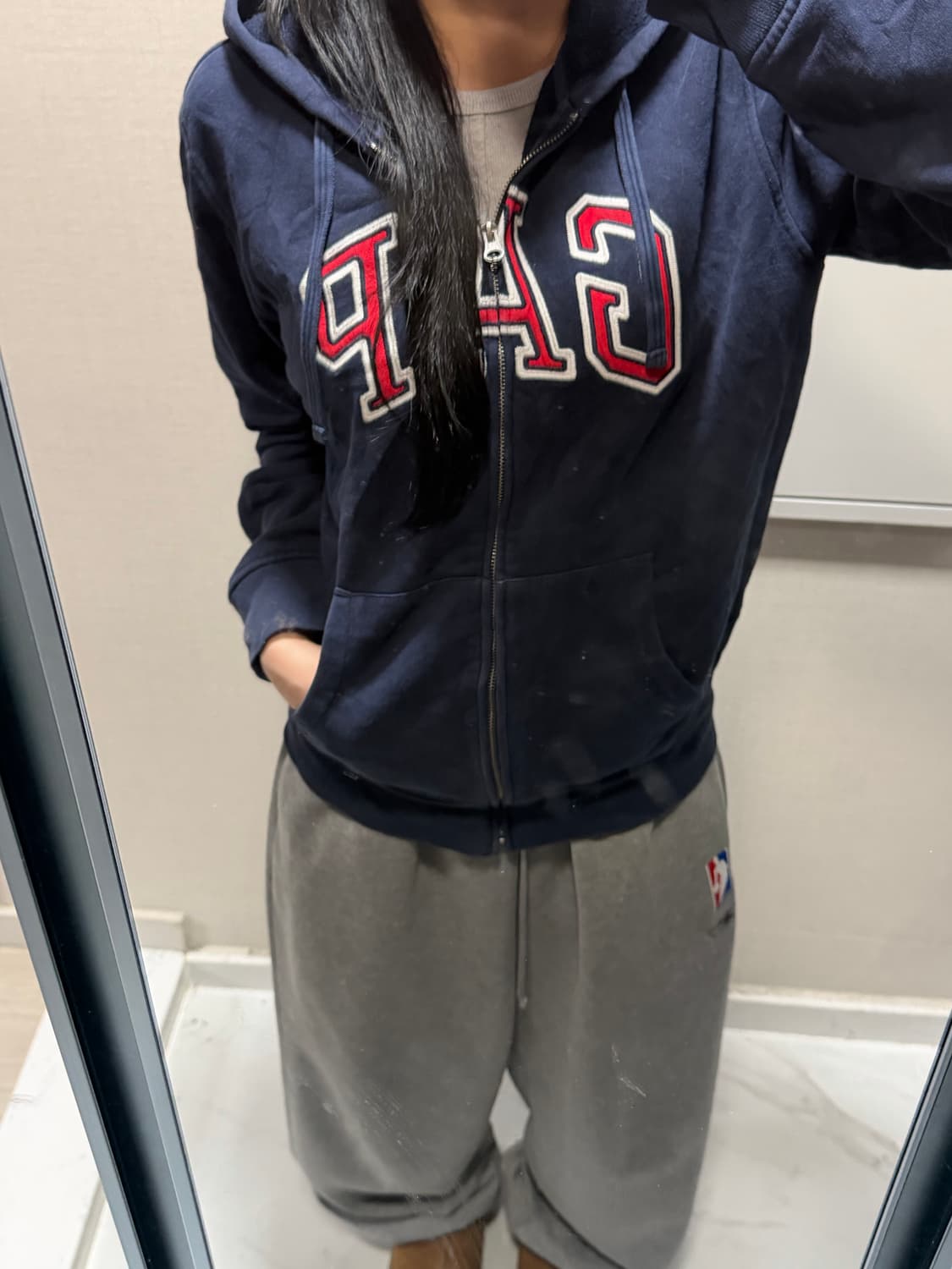 갭 네이비 후드집업 s 상품이미지1