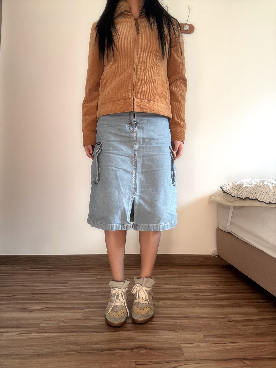 데님 카고 미디 스커트 상품이미지5