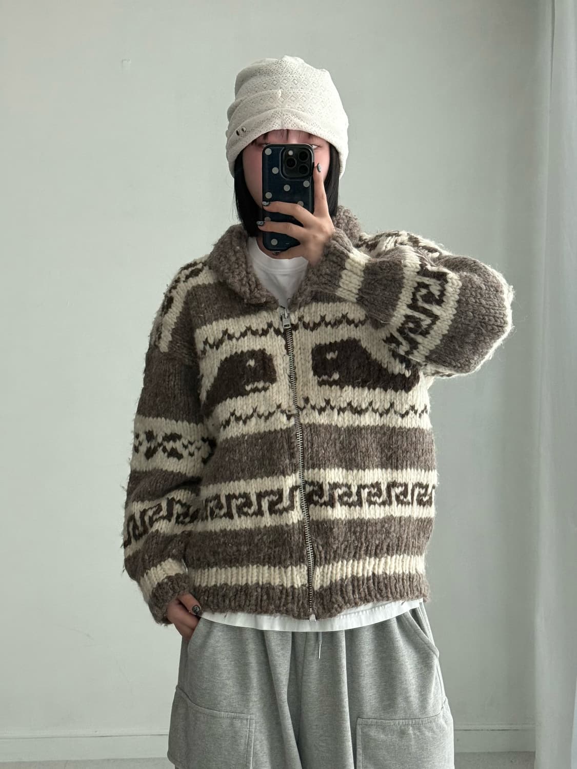 빈티지 웨일 코위찬 집업 상품이미지3