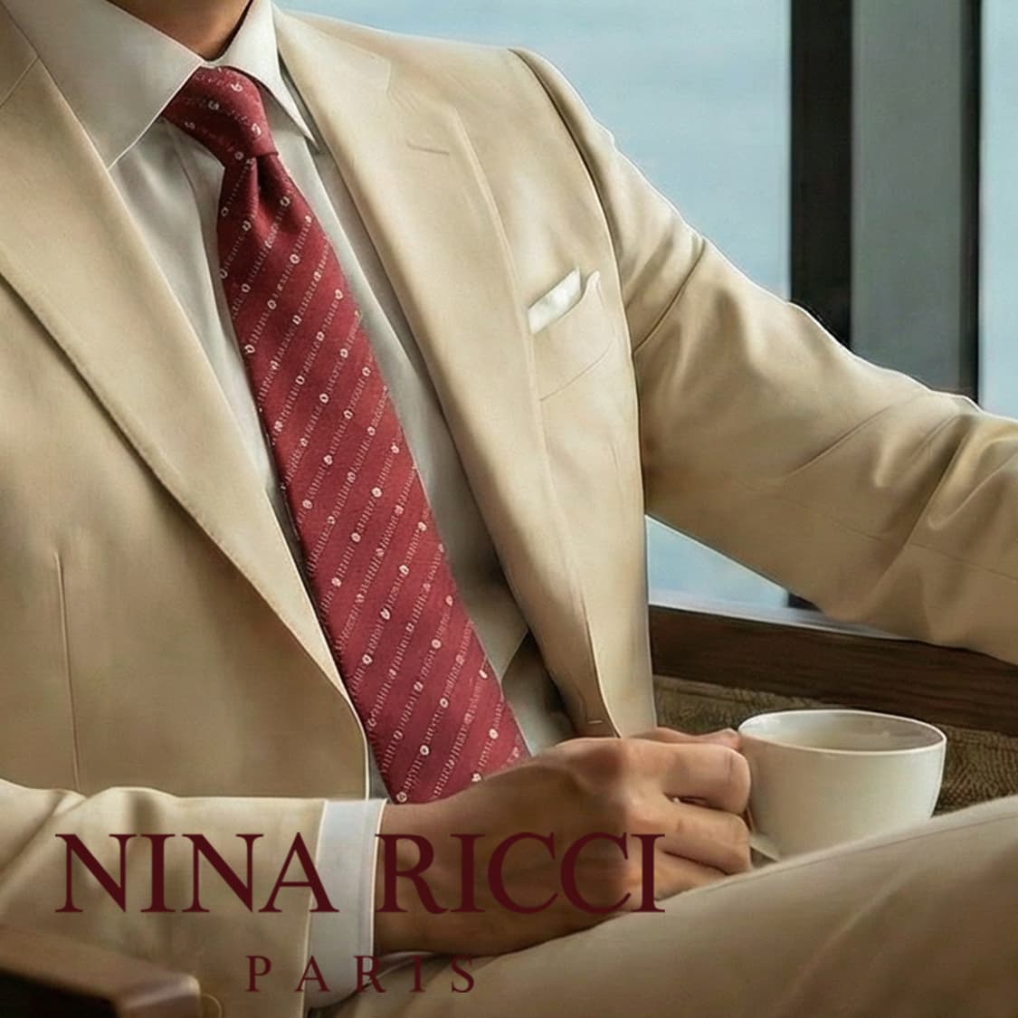 니나리치 실크 와인 패턴 넥타이 9.5cm A+등급 K2242 상품이미지1