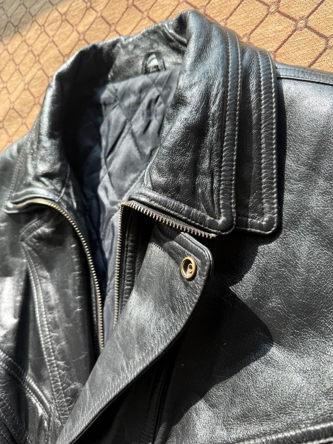 더블카라 숏 레더 자켓 상품이미지3