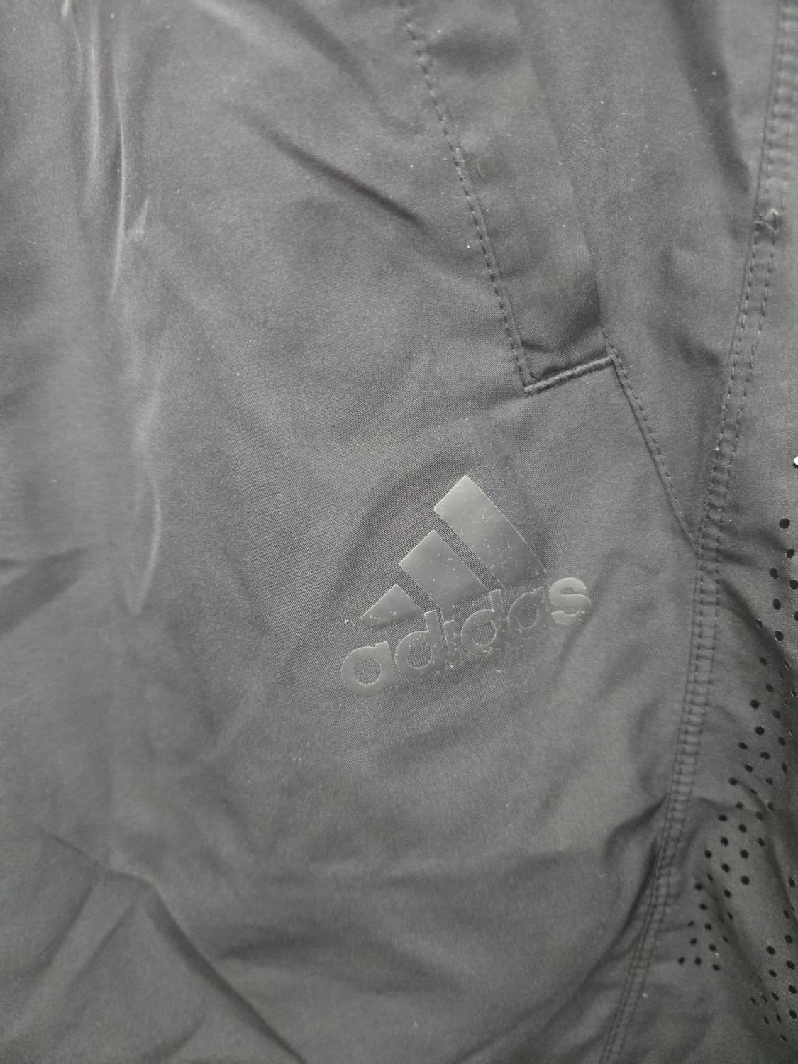M,95 )) adidas 아디다스 올블랙 반바지~ 허리 전체 고무줄~ 상품이미지3