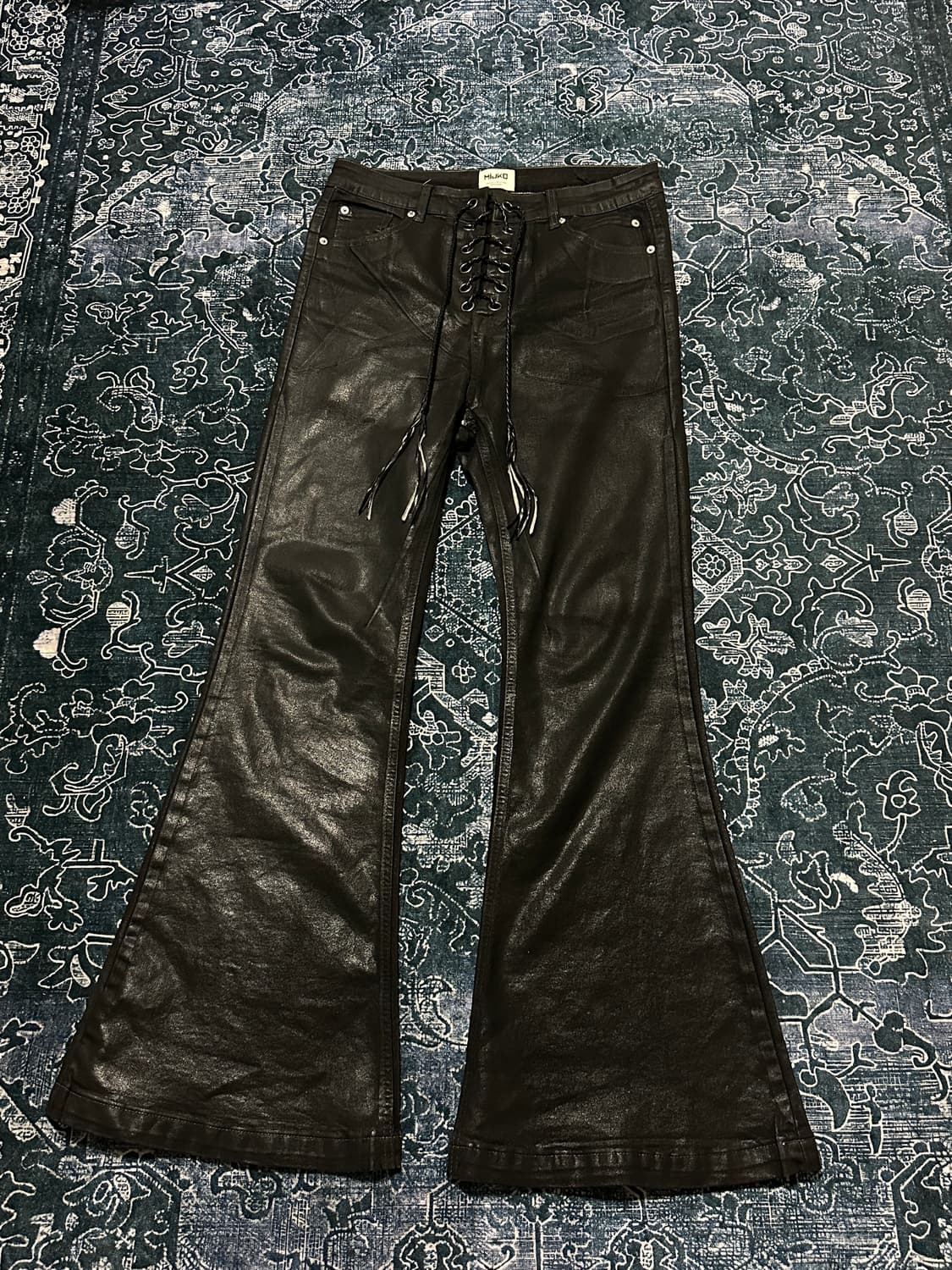 Wax coating laceup bootcut jean 상품이미지1