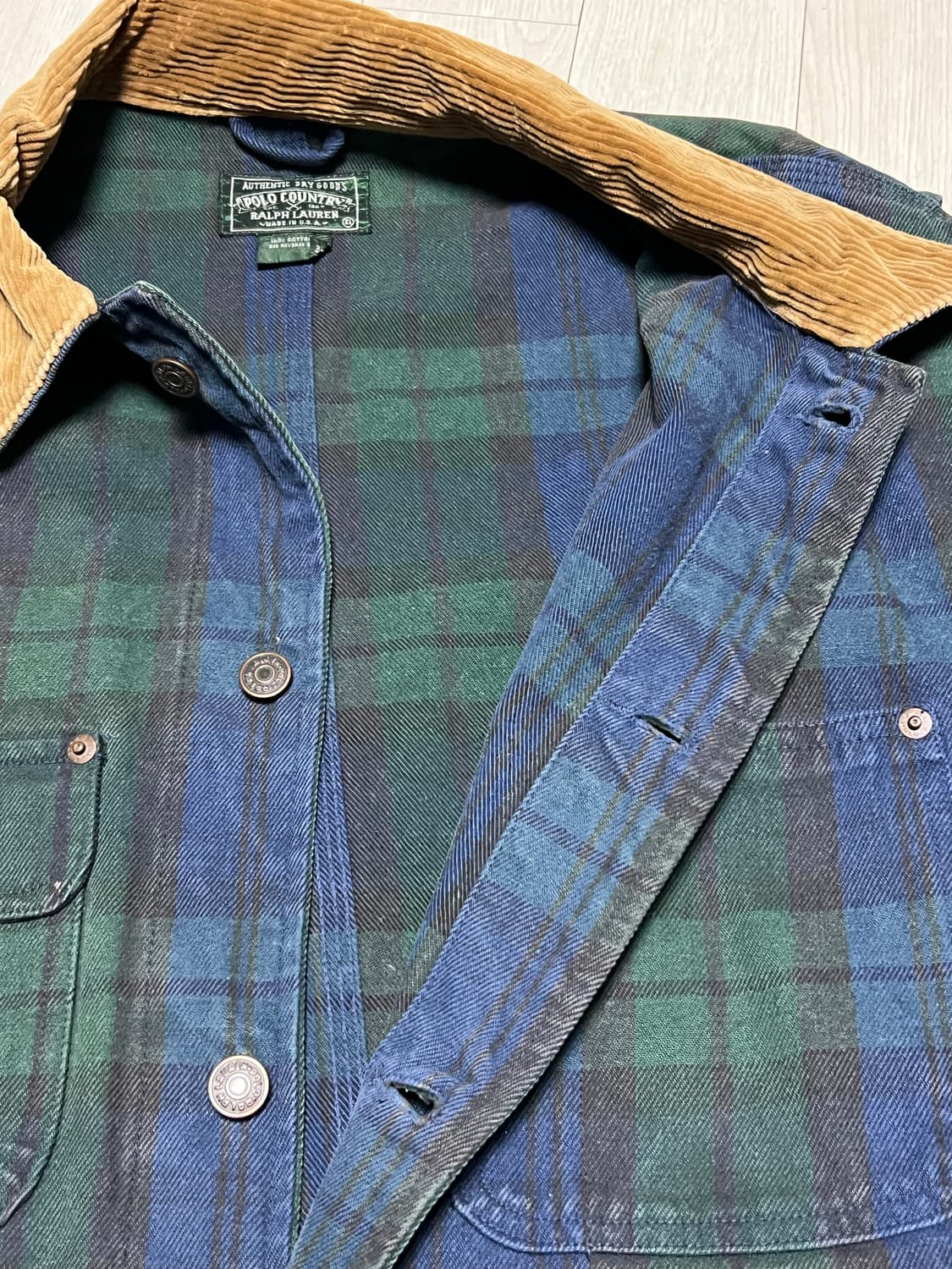 90s폴로컨츄리 체크 덩가리핏자켓 XXL 상품이미지4