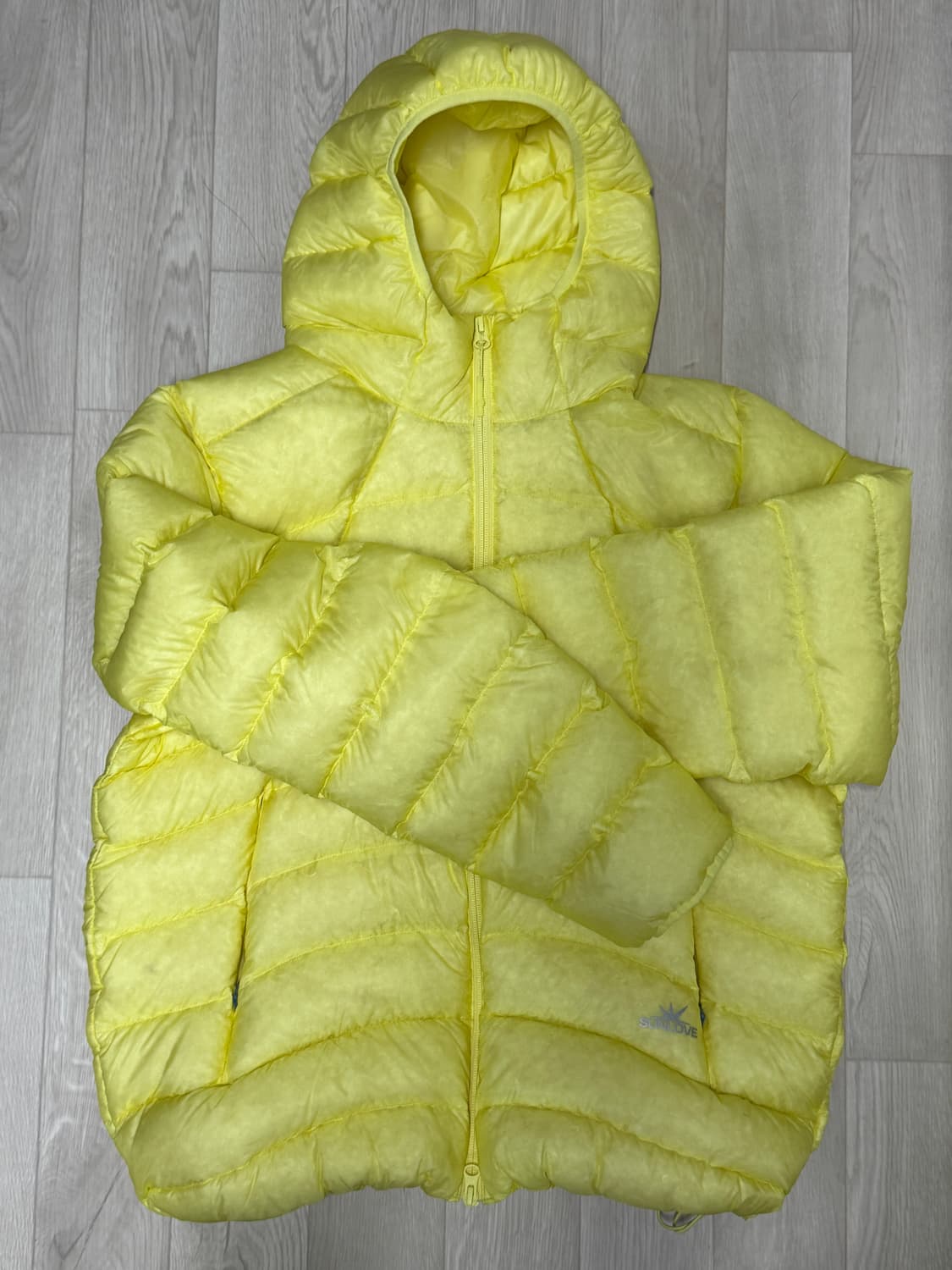 썬러브 SUNLOVE 후드 플라이 라이트 다운 자켓 옐로우 / L사이즈 상품이미지1
