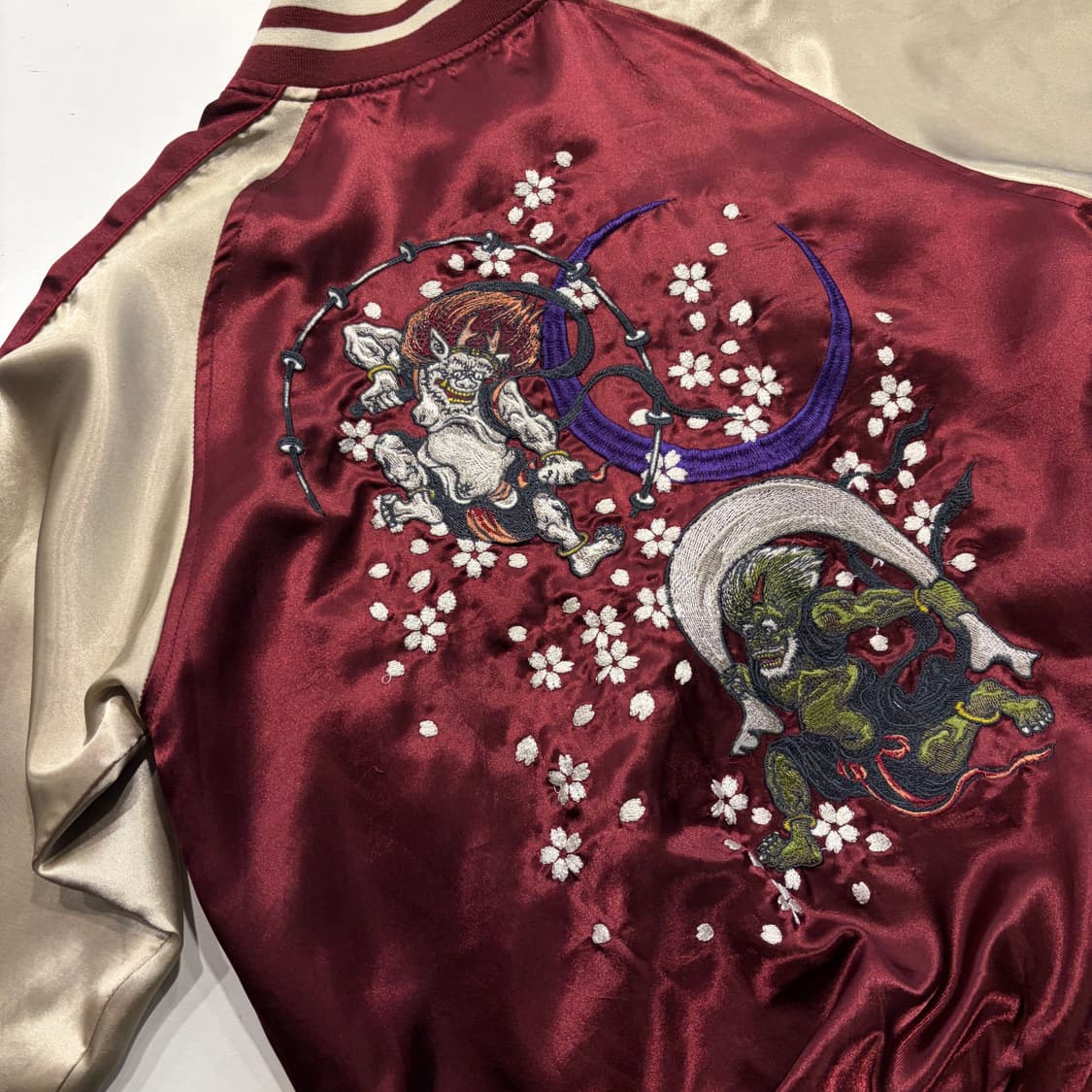 [XL] JPN 재팬 오니 자수 스카쟌 점퍼 버건디 D246 상품이미지7