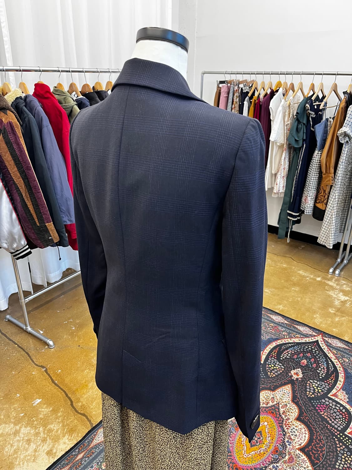 조르지오 아르마니 글렌 체크 테일러드 싱글 블레이저 상품이미지5