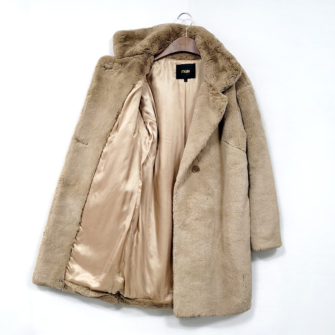 Maje 마쥬 마룬 롱 퍽스 퍼코트 상품이미지3