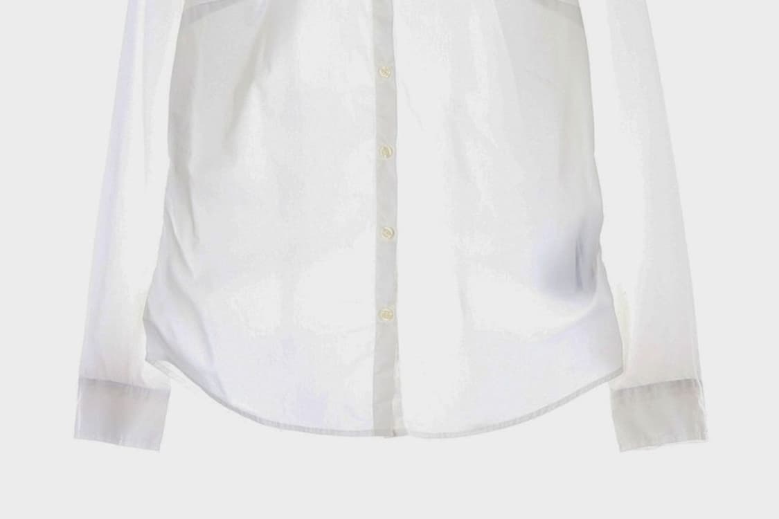 타미진스 여성 스몰 로고 화이트 스판 셔츠 M 상품이미지4