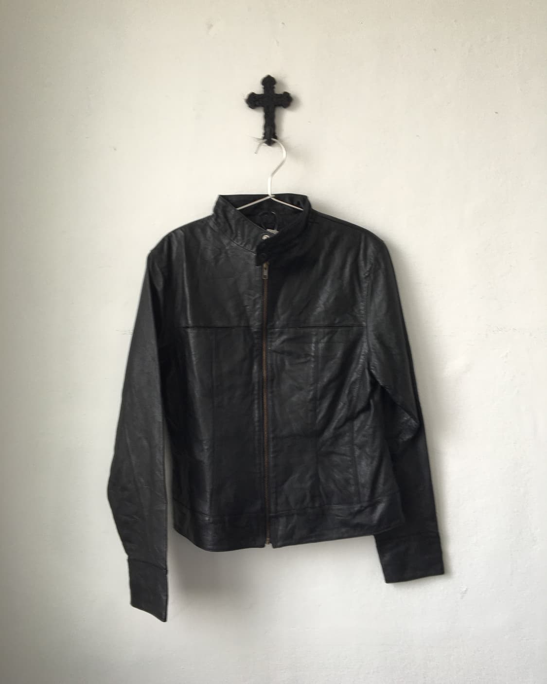 High neck leather jacket 상품이미지2
