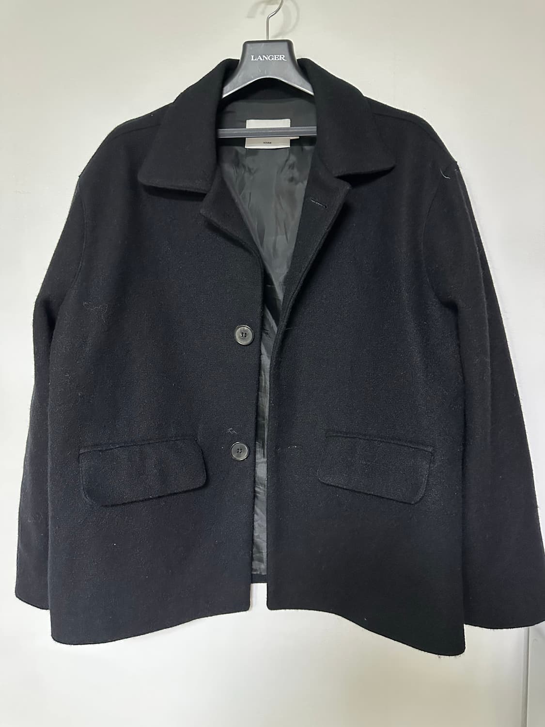 블랙 색상의 HOMME 모직 코트 상품이미지1