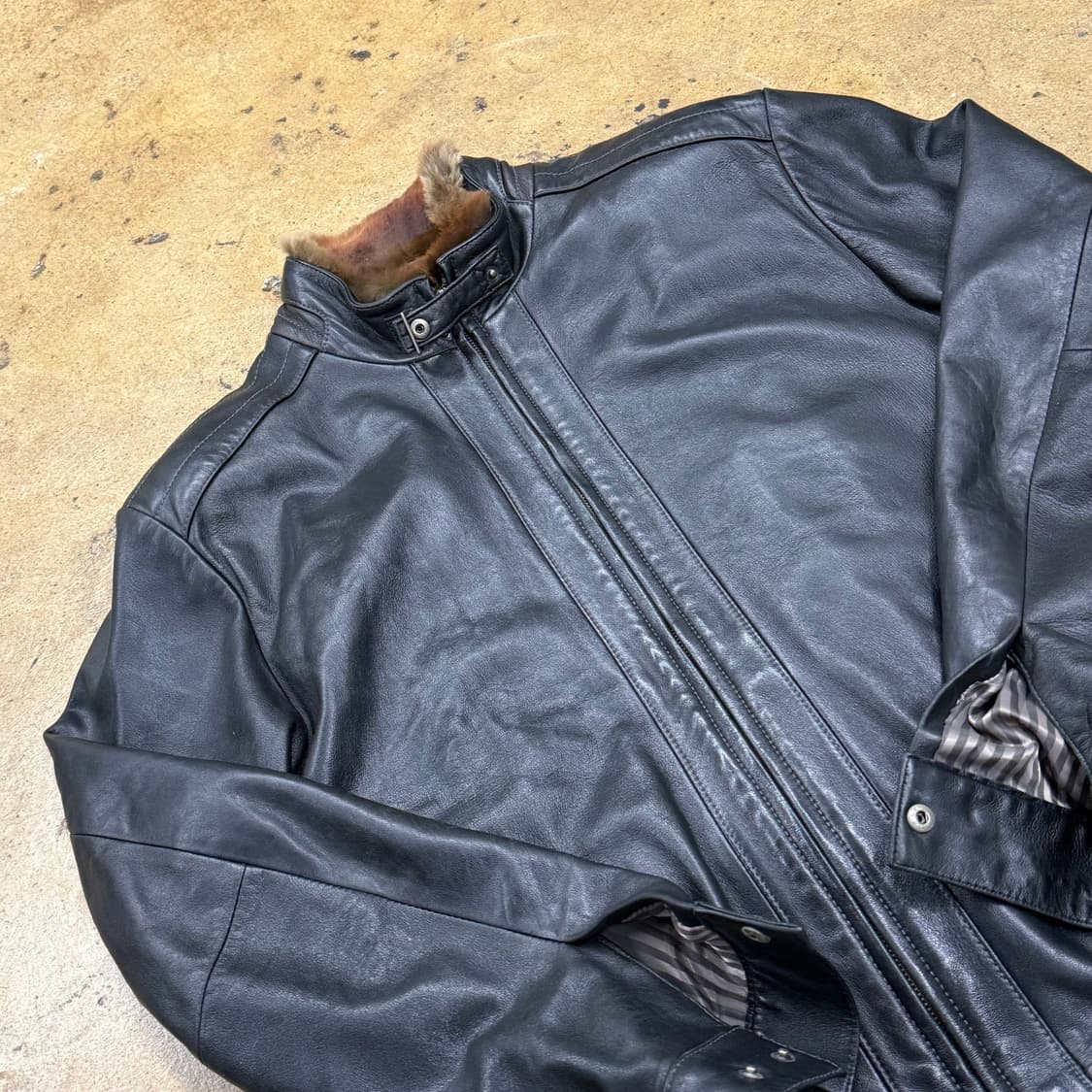 [정품/100] 블랙 양가죽 라이더 자켓 b19 상품이미지1