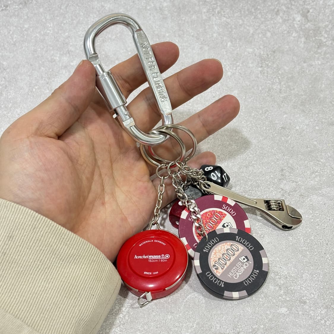 Oribell 미니 스패너 줄자 겜블칩 카라비너 유틸리티 키링 열쇠고리 상품이미지2