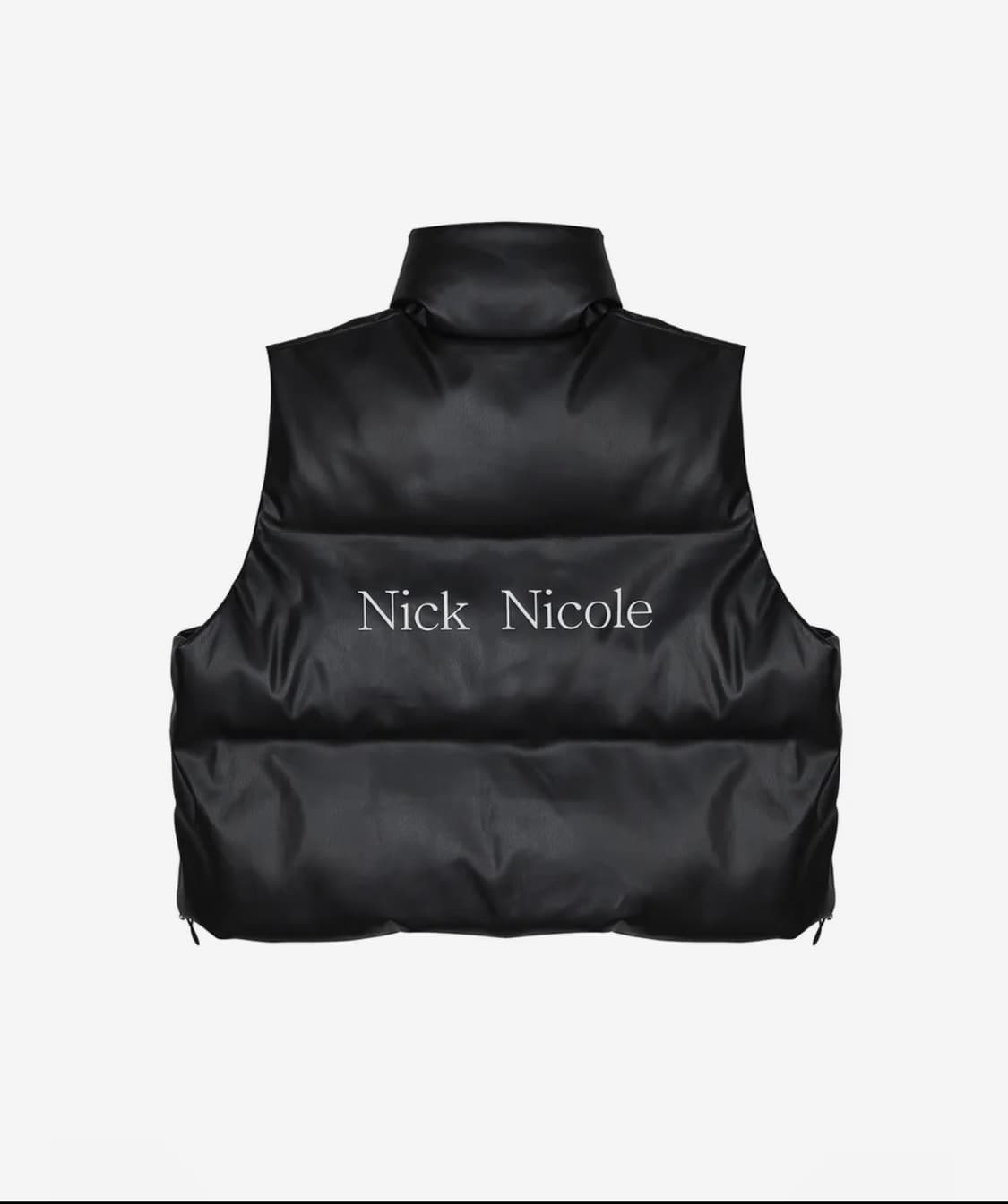 닉앤니콜 레더 로고 패딩 베스트 조끼 상품이미지3