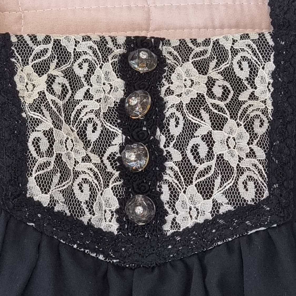 블랙 레이스 장식 시스루 원피스 상품이미지4