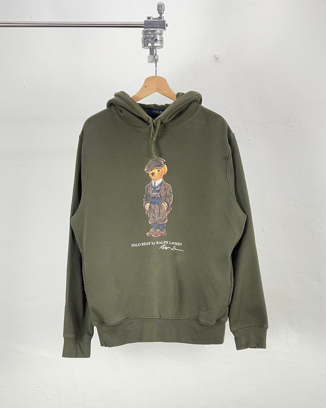 폴로 랄프로렌 카키 그린 폴로 베어 플리스 후디 스웨트 셔츠 상품이미지1