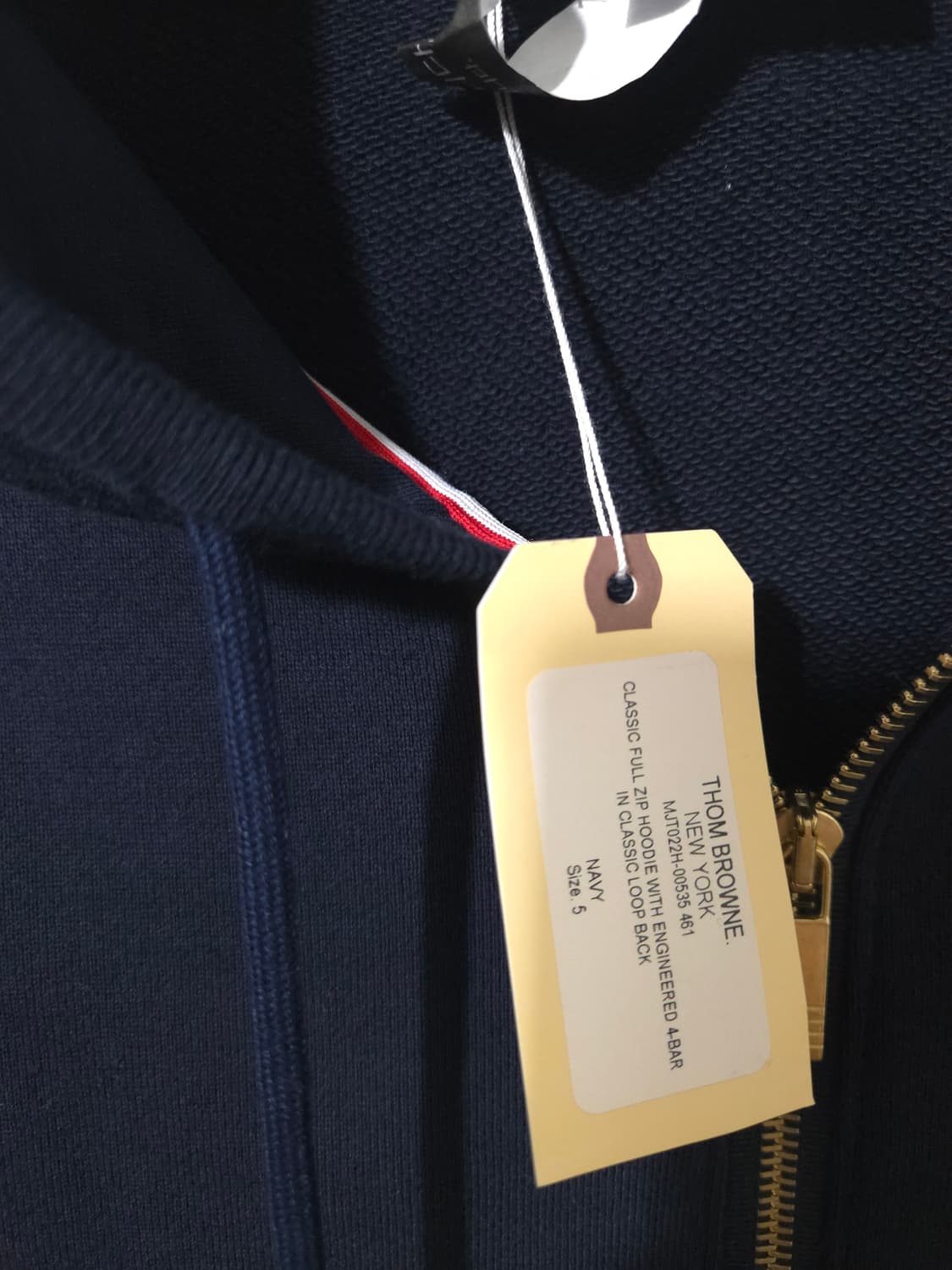 [새상품급, 5Size] 톰브라운 사선완장 금장 후드집업  상품이미지3