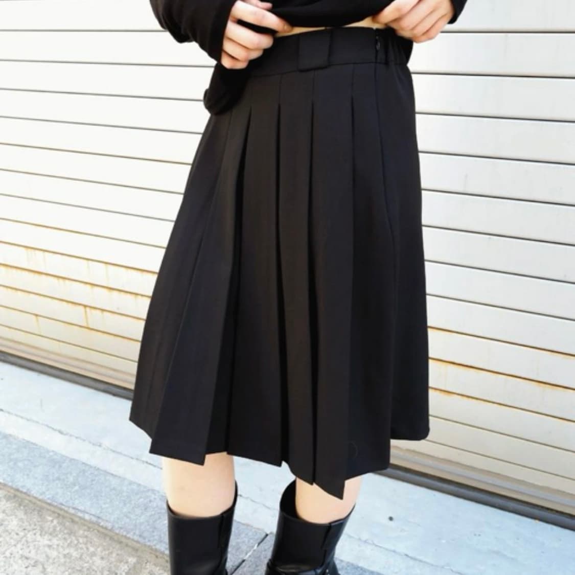 아멜라 플리츠 미디 스커트 상품이미지2