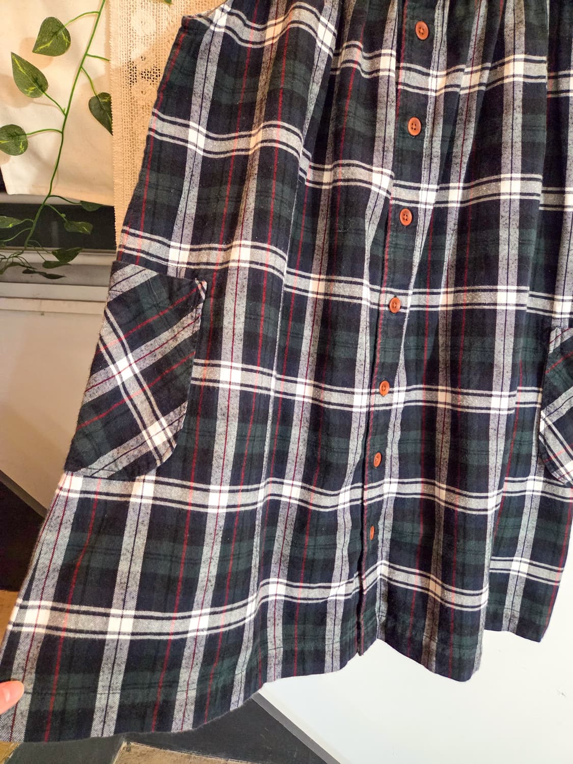 너드 체크 사이드포켓 오버롤 원피스 상품이미지5