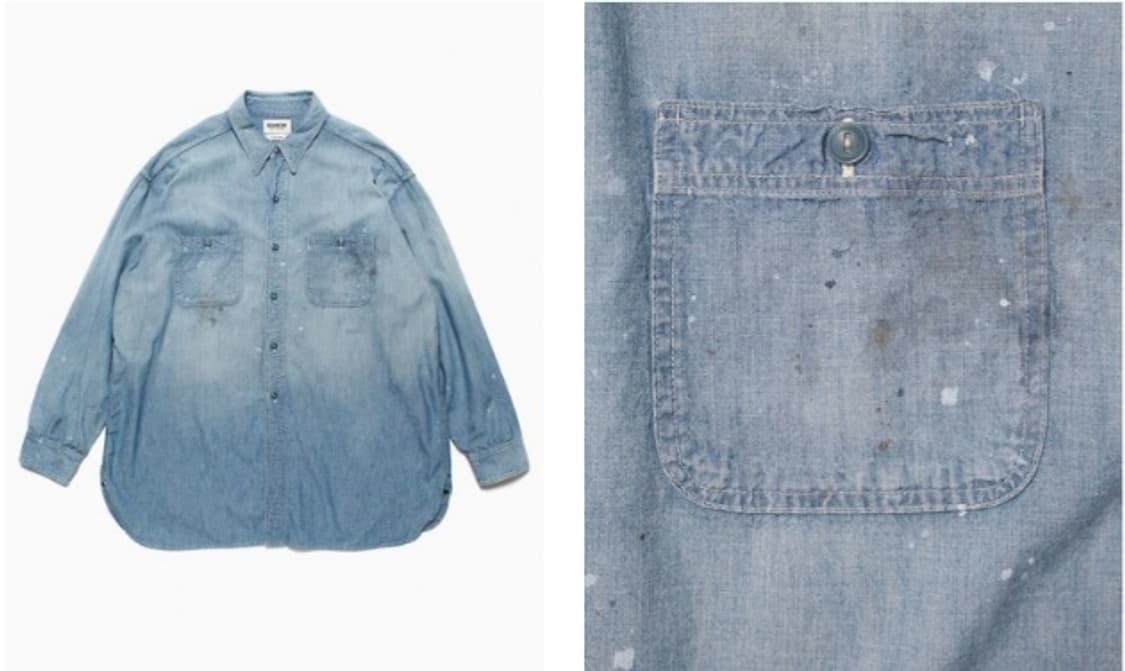 bowwow usn chambray shirts dusty L size 상품이미지1