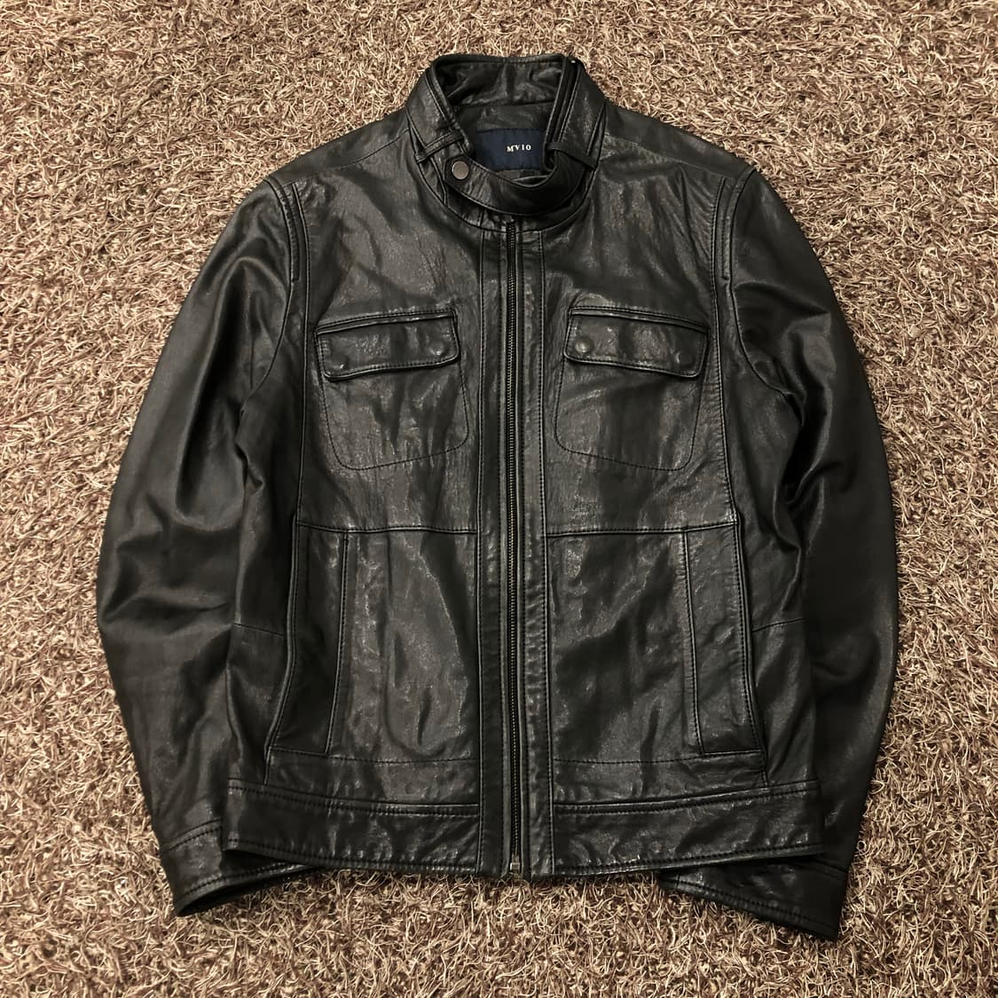 엠비오 양가죽 바이커 레더 가죽 자켓 상품이미지1