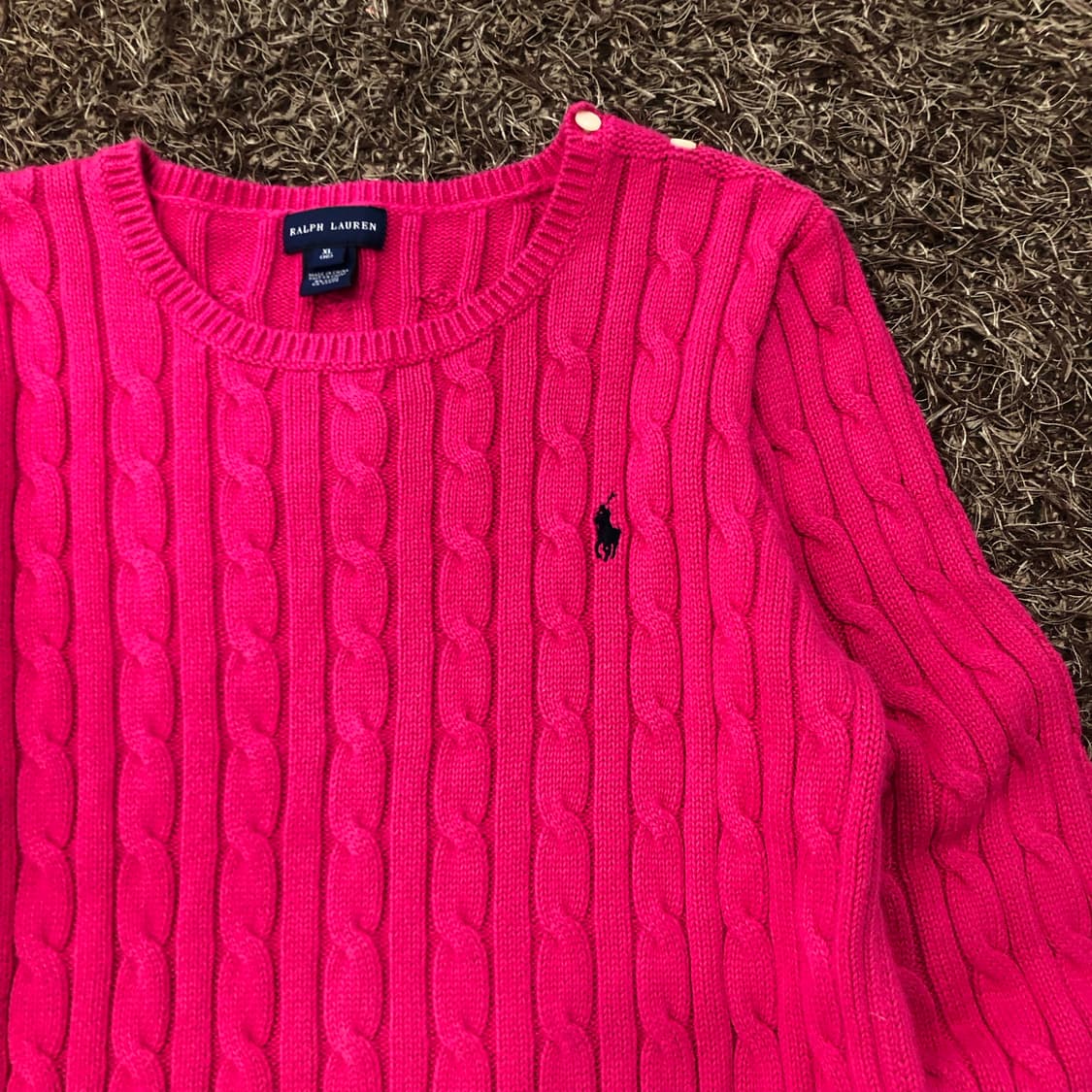 폴로 랄프로렌 걸스 핑크 케이블 니트 상품이미지3