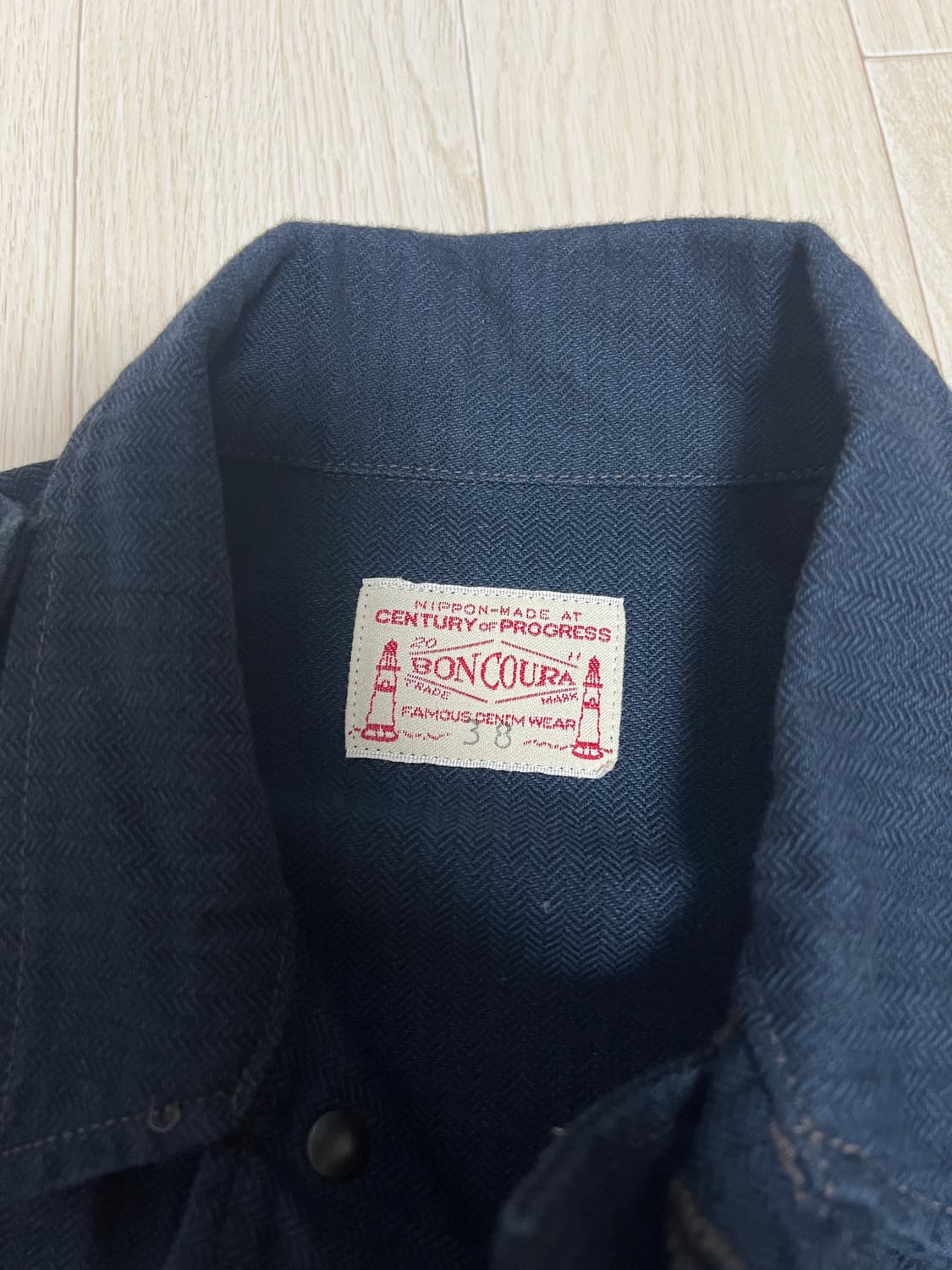 택포20) 본쿠라 HBT 정글 퍼티그 자켓 인디고 38 헤링본 트윌 상품이미지3