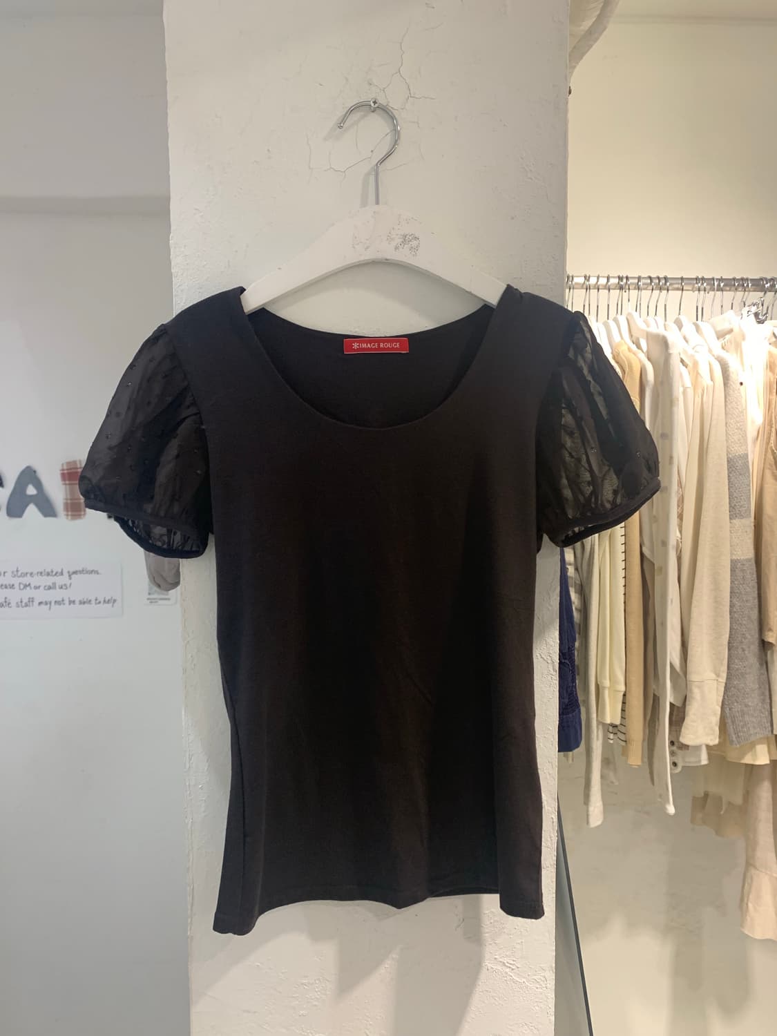 Dot puff sleeve shirts 상품이미지1