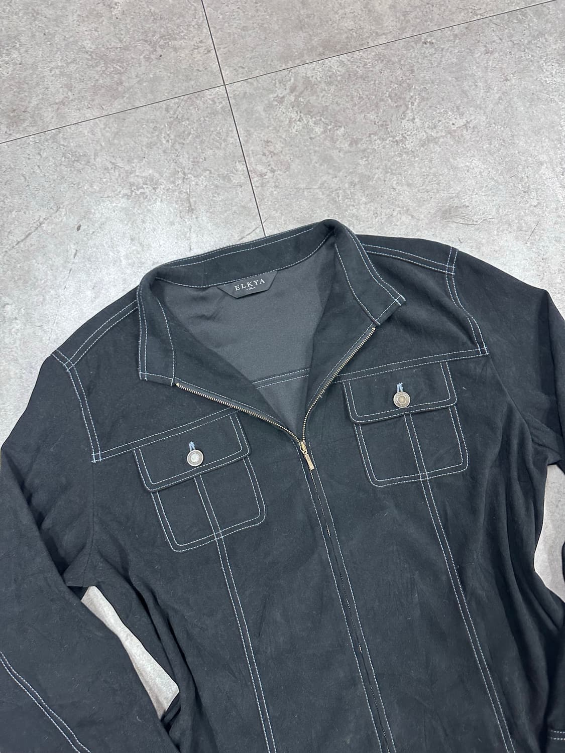 velvet pocket zip-up 상품이미지2