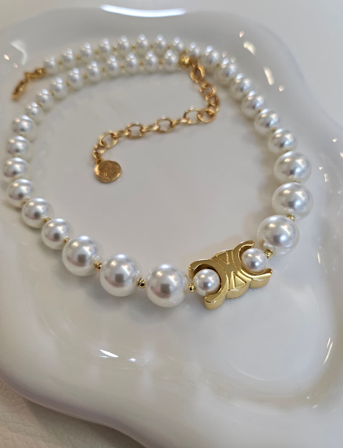 셀린느 양면 트리옹프 스왈진주 초커 목걸이 업사이클링 상품이미지3