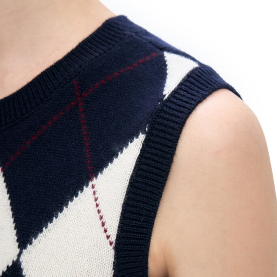 프레임(FRAME)X소더비 캐시미어100 아가일 베스트니트 66-77 상품이미지3