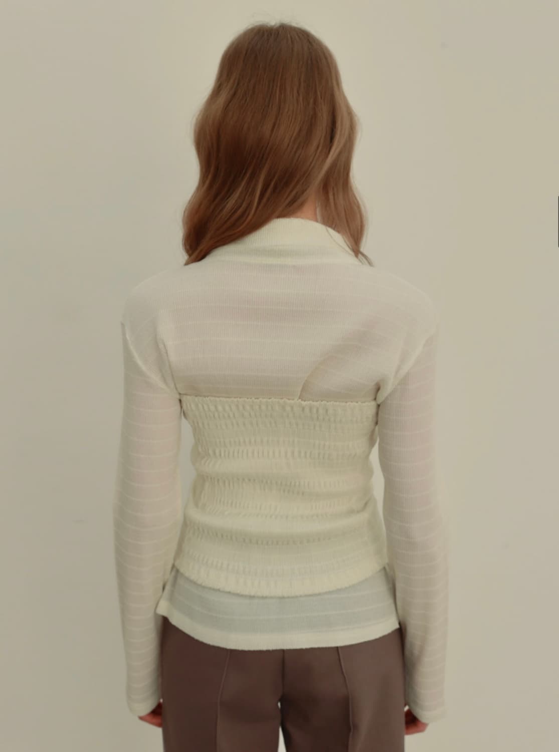 아우로 PLEATS LAYERED SHIRTS [ CREAM ] 상품이미지5
