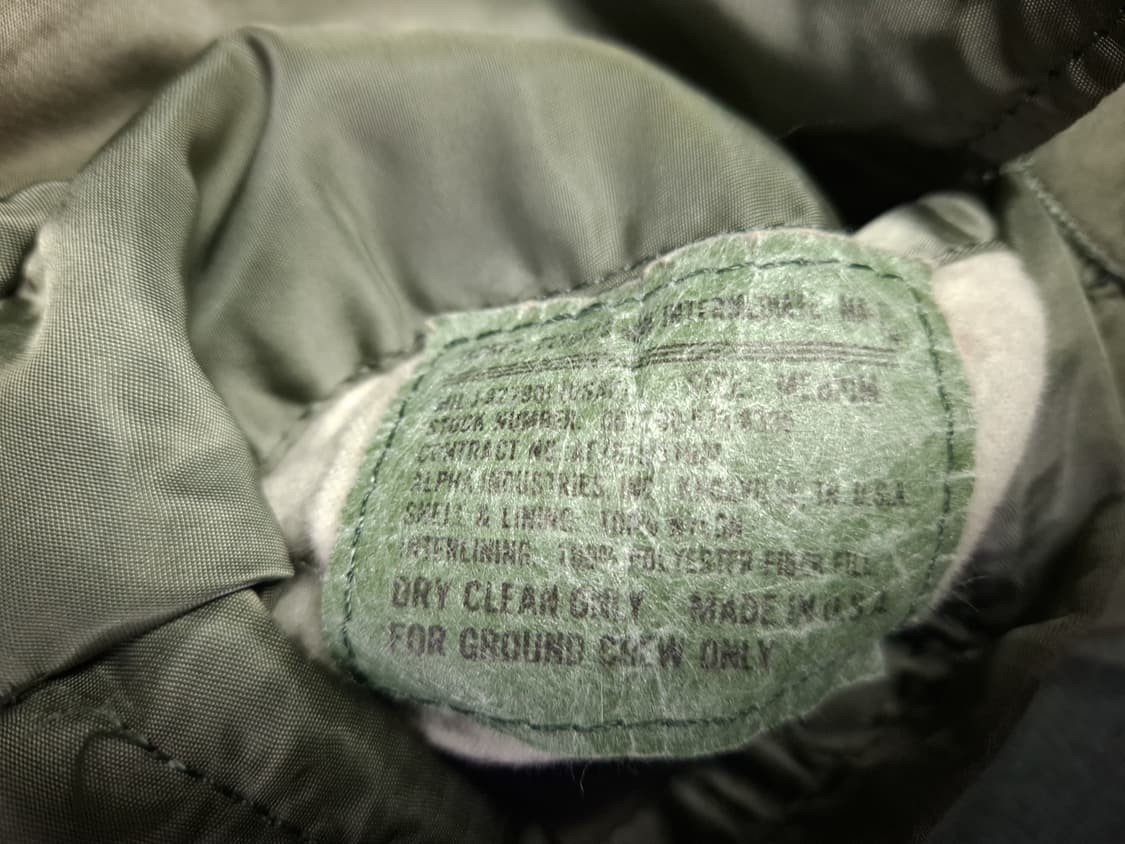 오리지날 미국제조 알파사 미공군 민수용 MA-1 항공자켓 상품이미지5