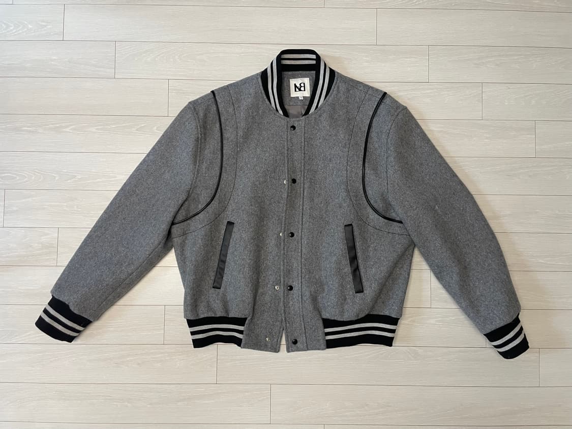 layered baseball jumper grey 스타디움 점퍼 그레이 상품이미지4