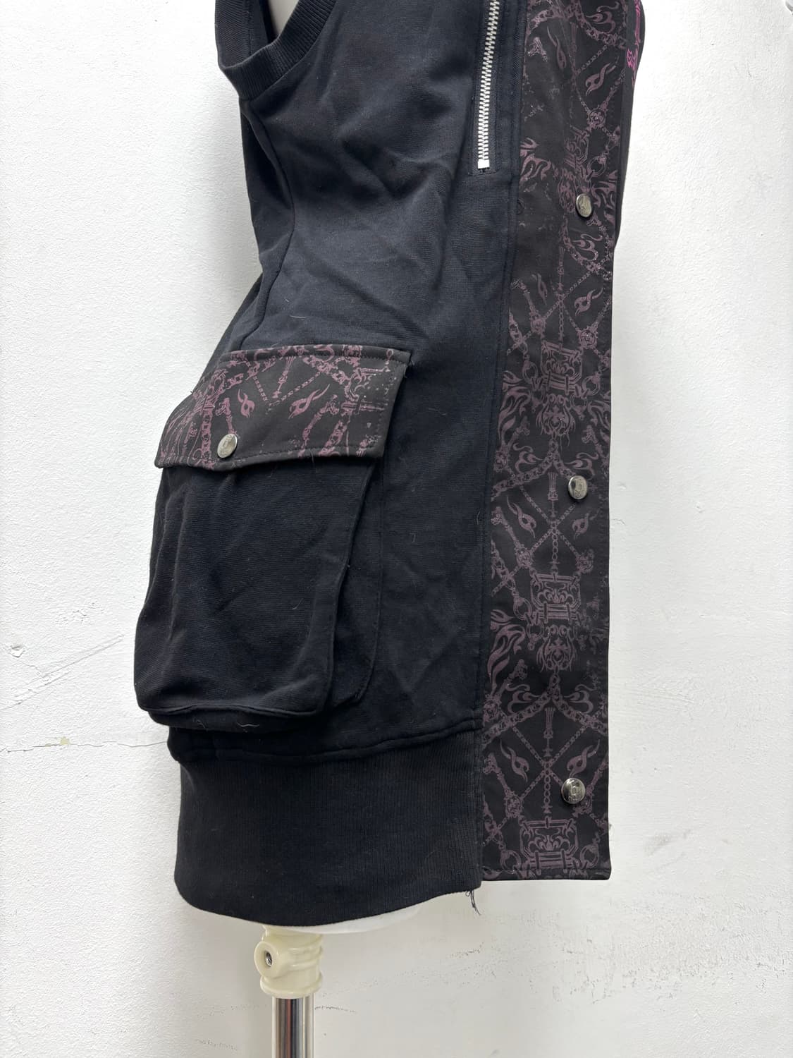 [Nine]00’s Gothic Print Hoodie Vest 상품이미지5