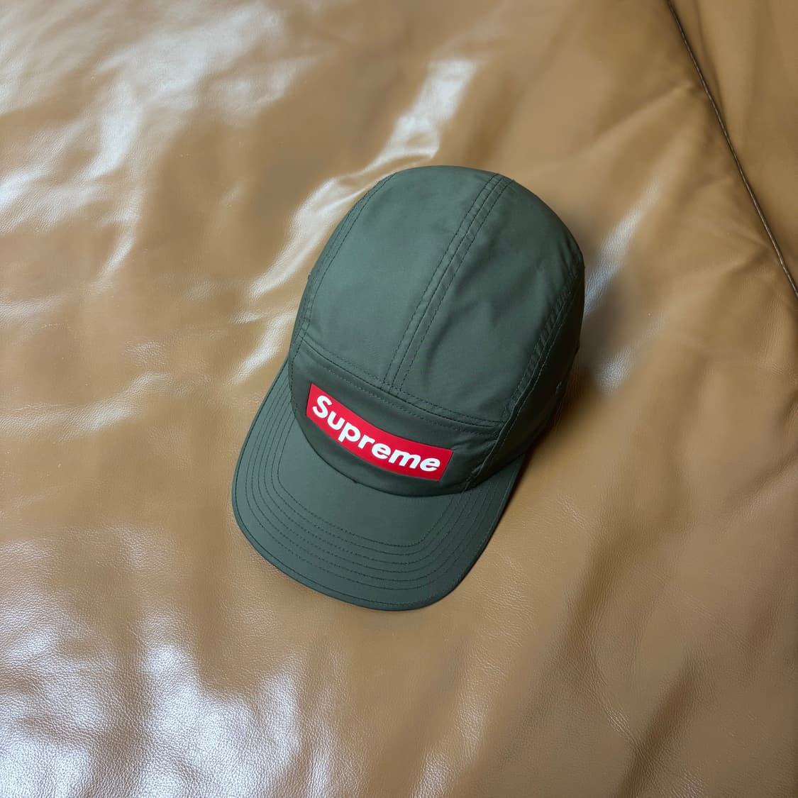 Supreme 슈프림 인셋 로고 올리브 카키 캠프캡 모자 (Khaki) 상품이미지5