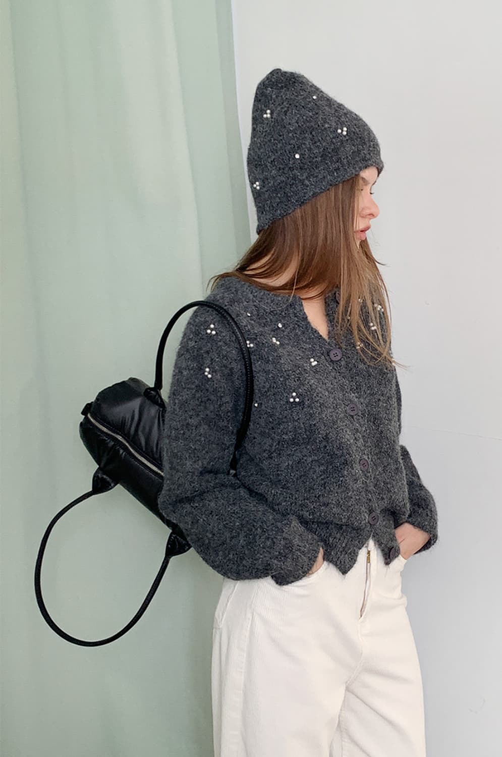 진주가디건+비니 set 상품이미지4