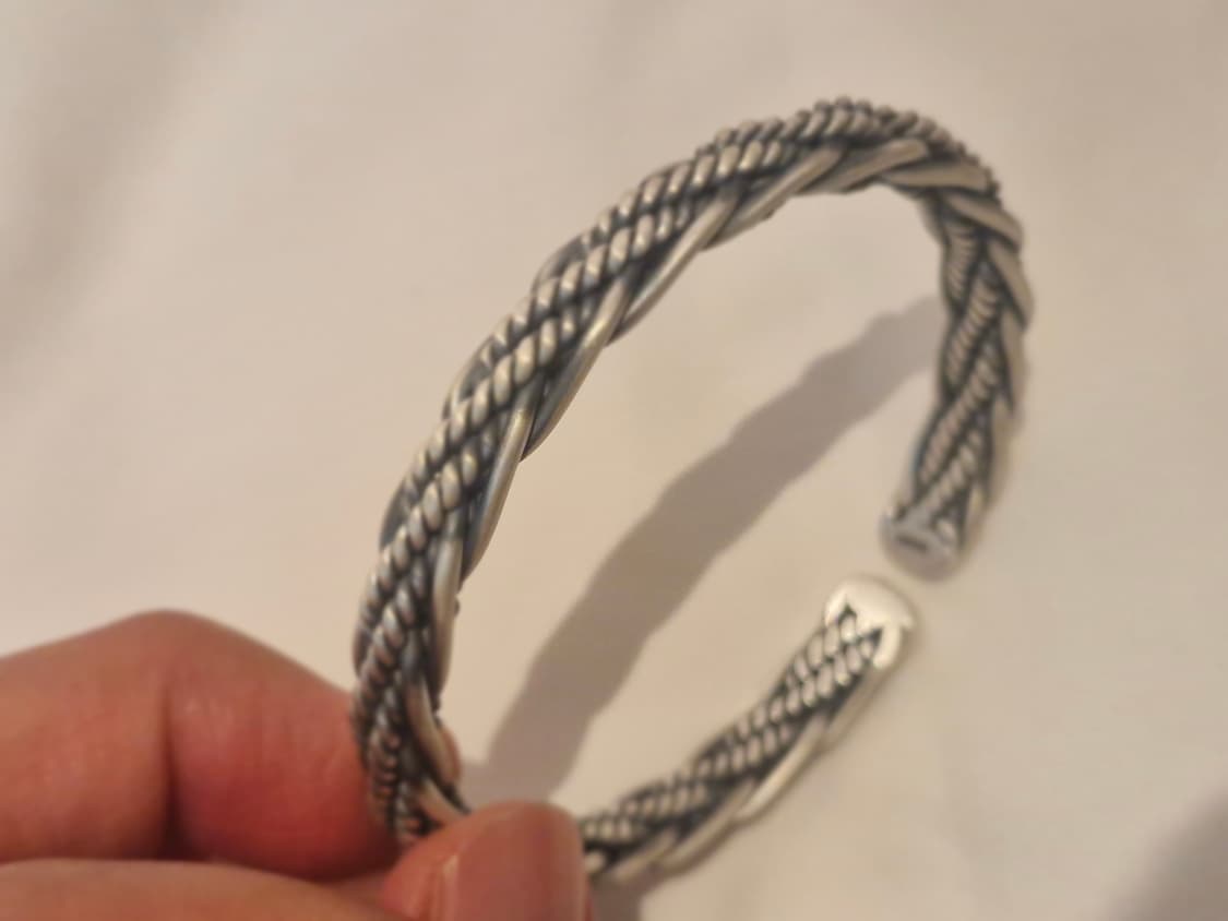 핸드메이드 인디언 실버 s999 남성 은팔찌 11돈 새상품 상품이미지2