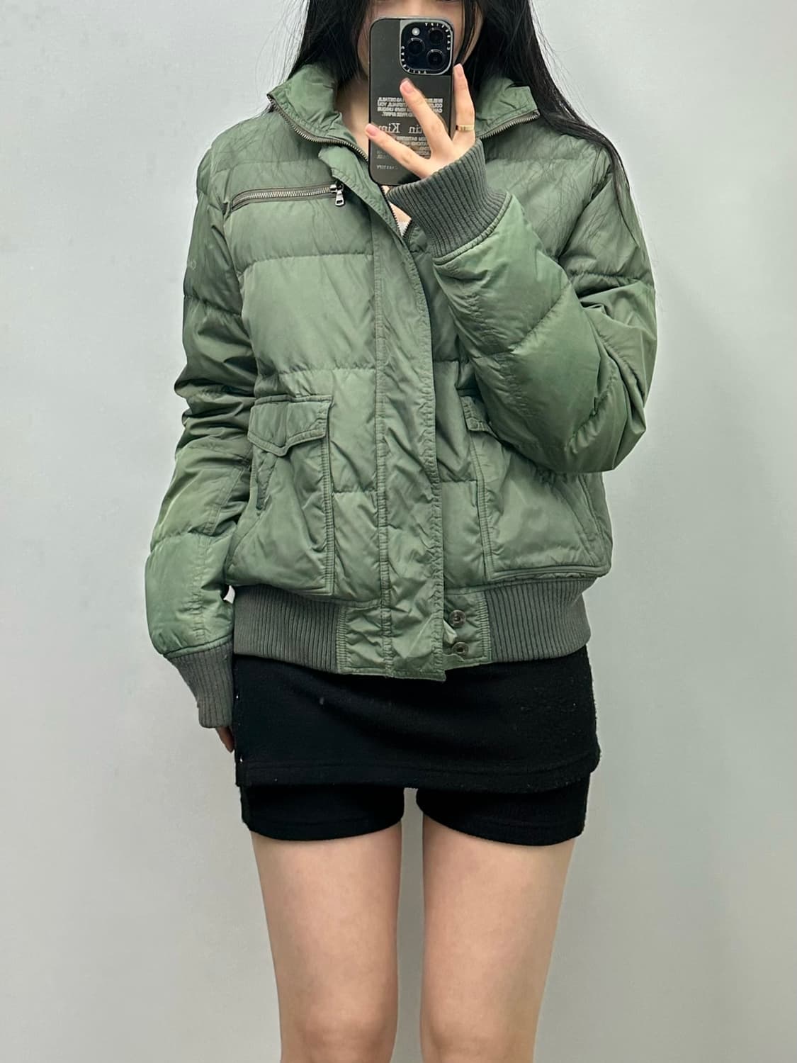 캘빈클라인 카키 포켓 패딩 봄버 자켓 상품이미지1