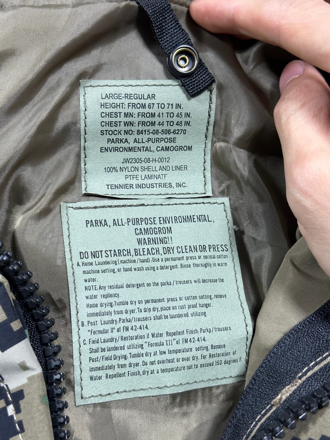 미 해병대 오리지널 고어텍스 파카 자켓 상품이미지4