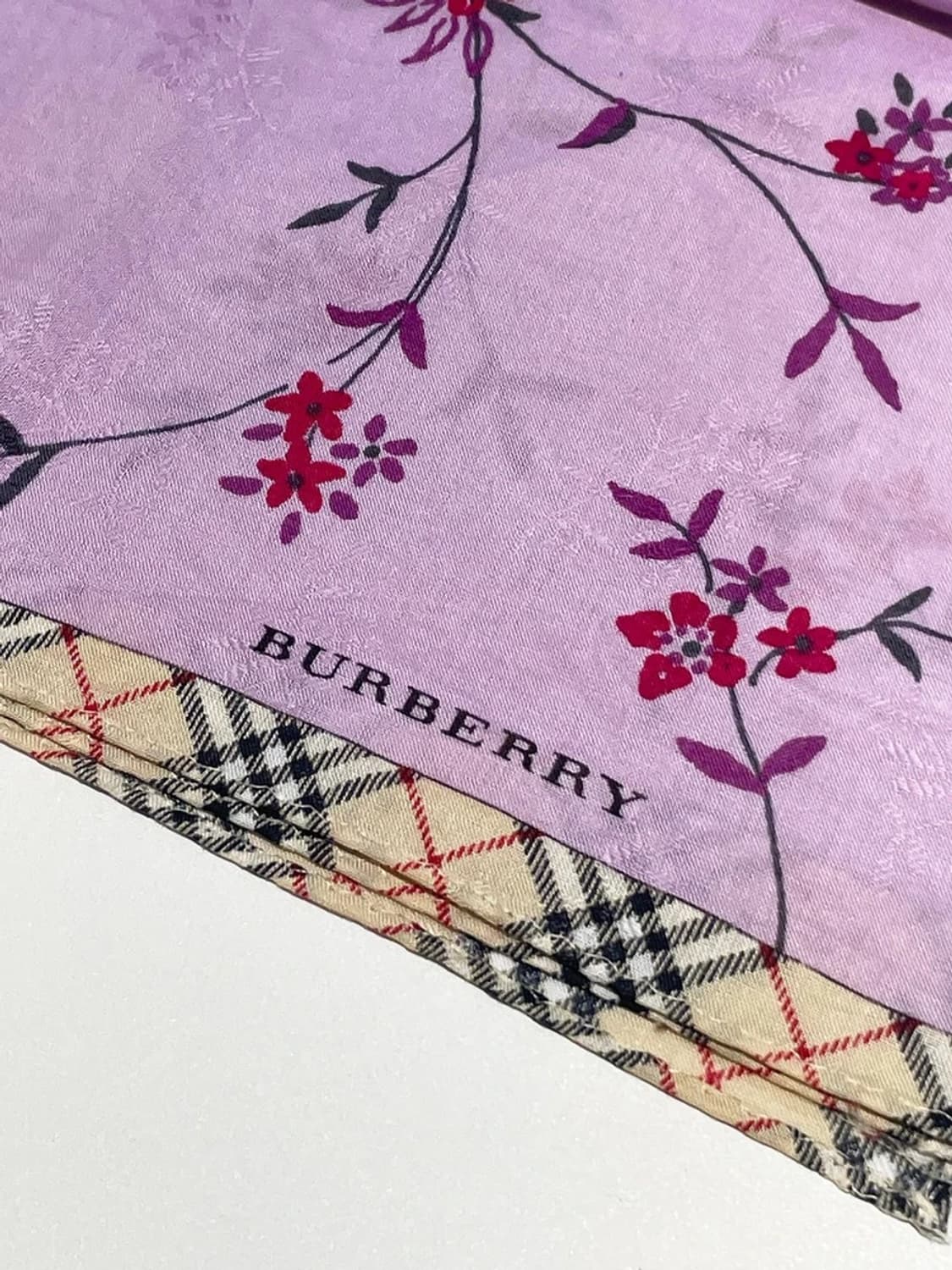 버버리 00s 시그니처 재팬 플라워 쁘띠 반다나 손수건 A1216 상품이미지4