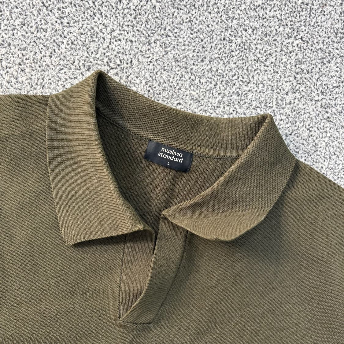 L 무신사스탠다드 반팔 니트 카라티 0420J 상품이미지2